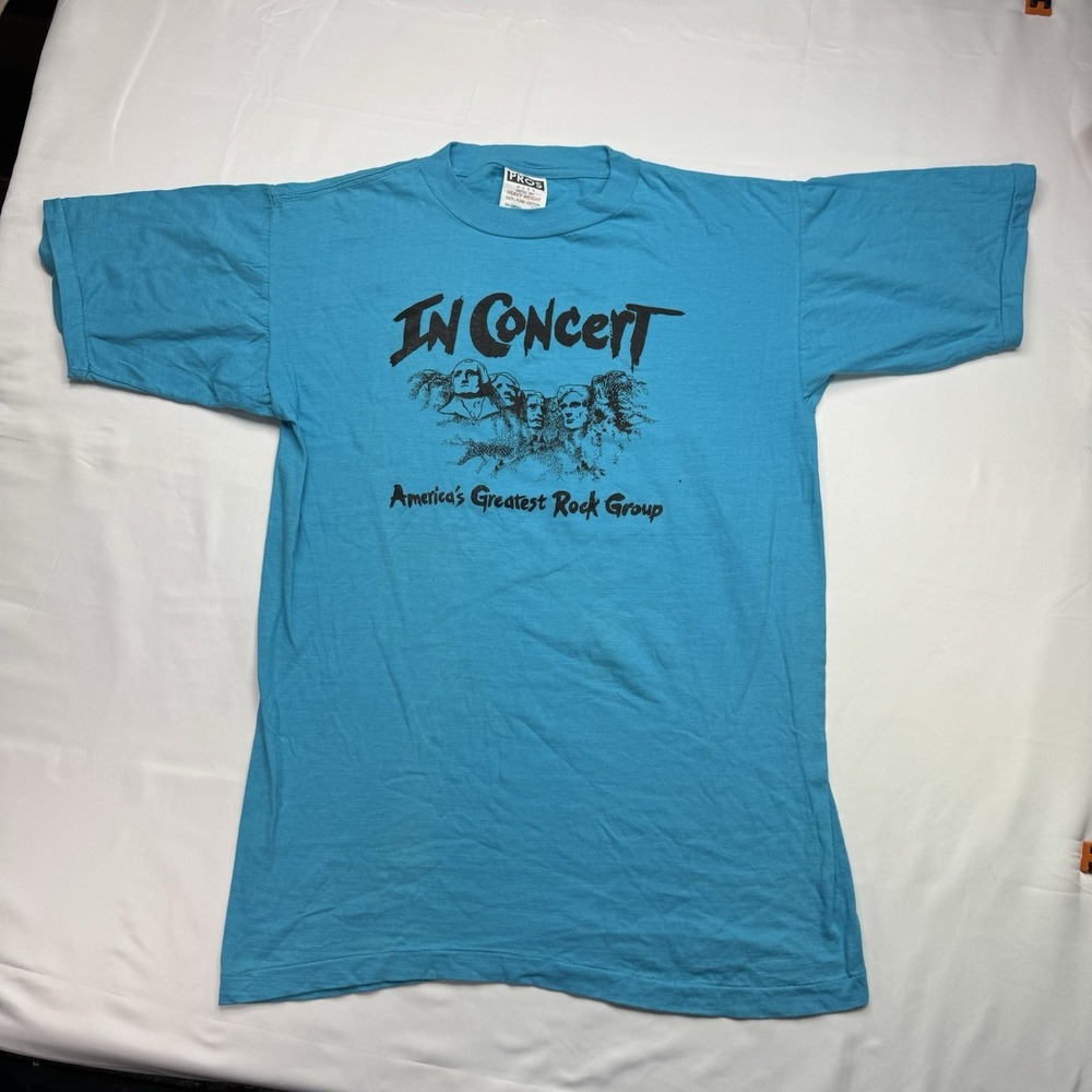 Vintage America's Greatest Rock Group In Concert Mt Rushmore Single Stitch Sz L‎